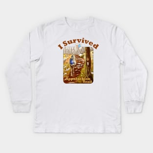 I Survived The Appalachian Trail Hike Kids Long Sleeve T-Shirt